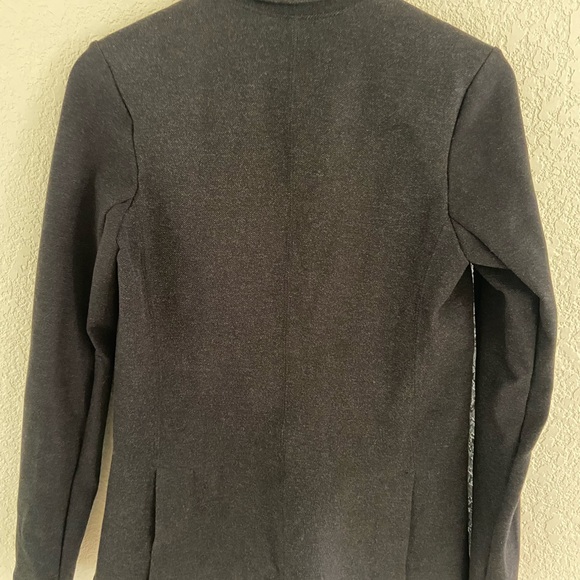 Athleta Venice Textured Heathered Dark Gray Snap Button Jacket Blazer - Picture 6 of 6